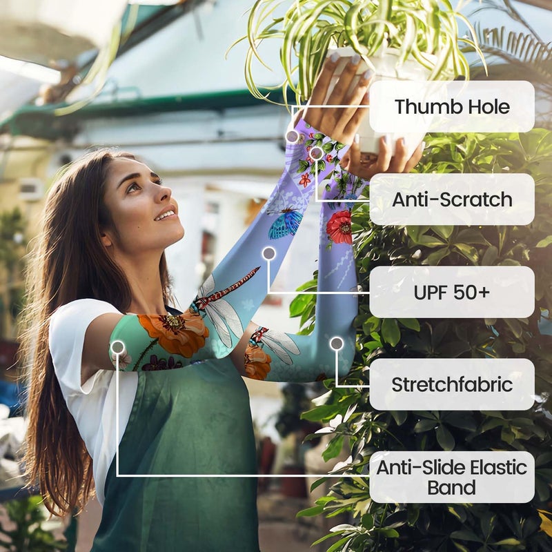 YPHCDO Store Gardening Sleeves Farm Sun Protection Arm Cooling Sleeves Thorn Proof Garden for Women Men with Thumb Hole - Image 2